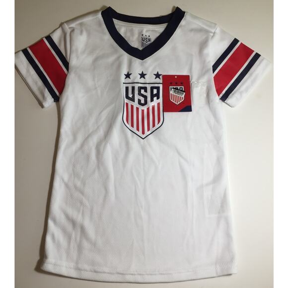 USWNT PLAYERS USA White "Morgan #13" Jersey Girls Small Soccer - Picture 2 of 4